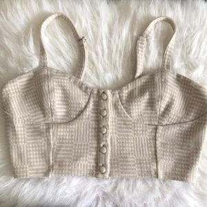 Emory Park beige bustier crop top